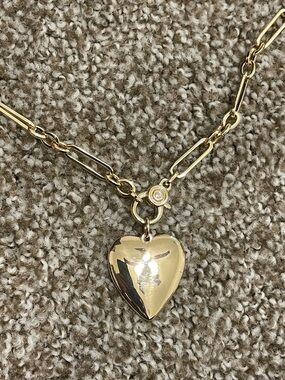 Brinker + Eliza Gold Heart Paperclip Chain Necklace